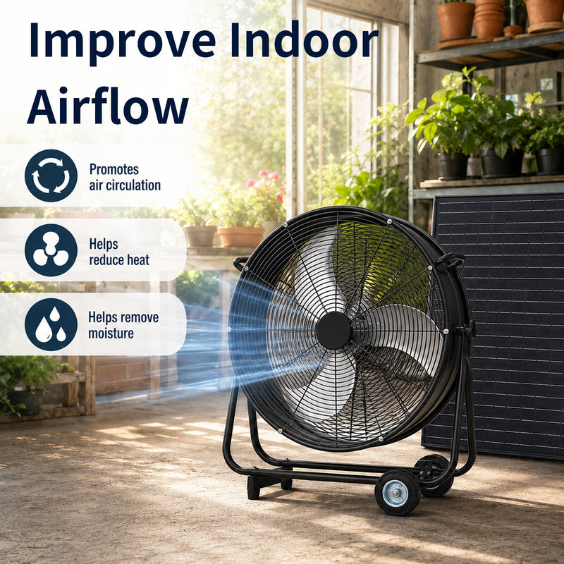 24 Inch Solar Floor-Standing Fan With Adjustable Solar Panel by HouseOfZazla