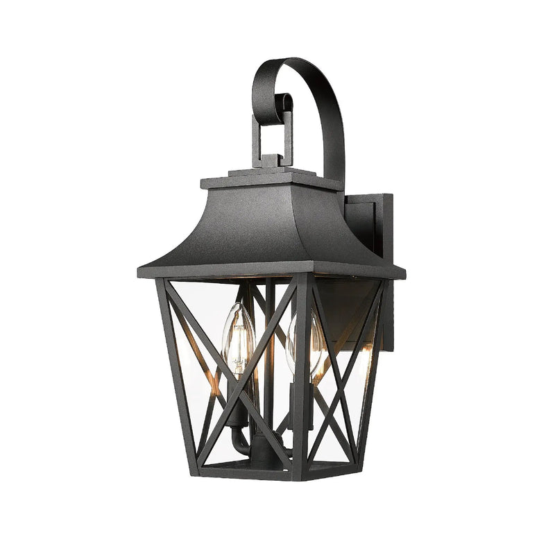 Black Outdoor Wall Lantern 2-Light by HouseOfZazla