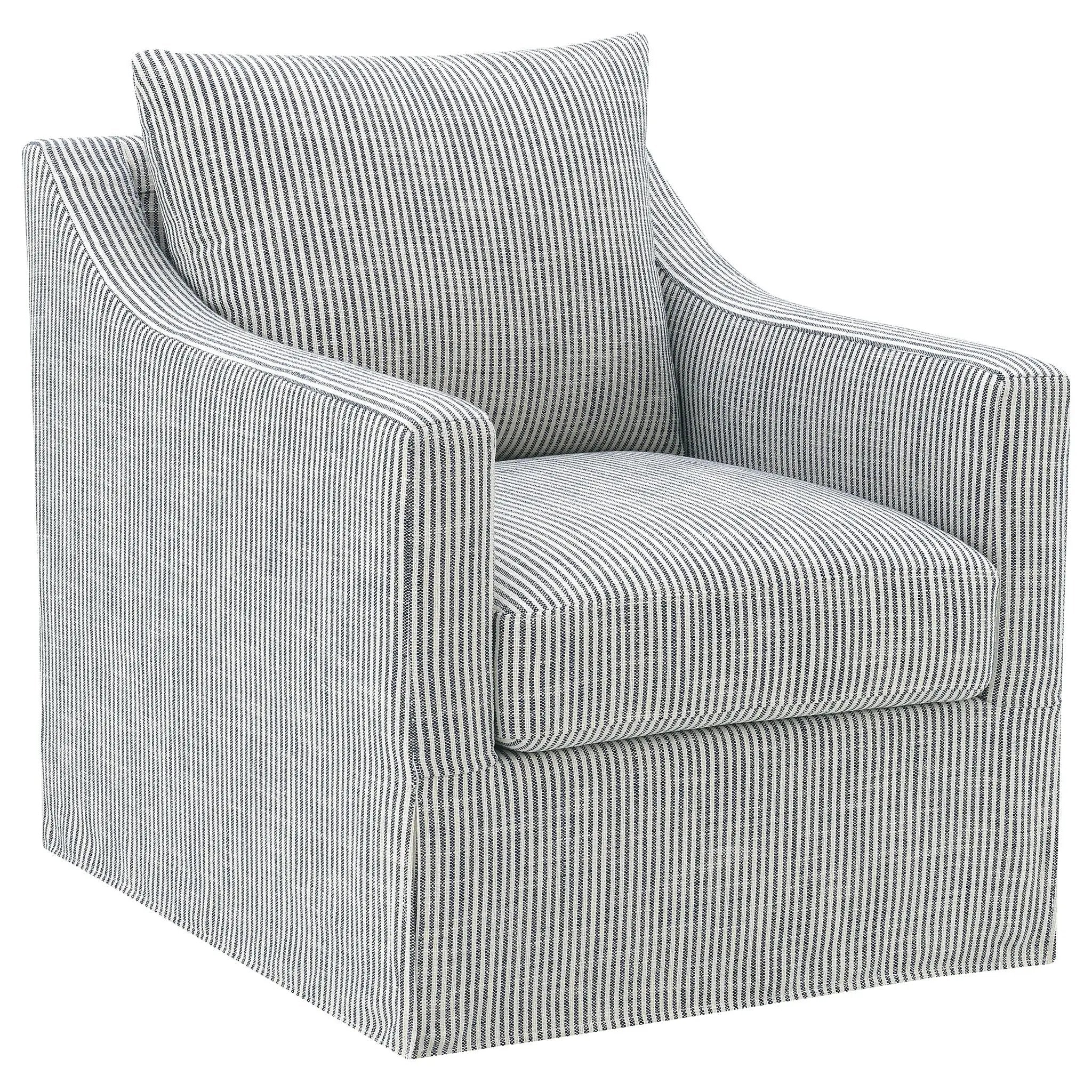 Merced - Upholstered Sloped Arm Accent Swivel Chair With 360 Degree Swivel Base - Gray by HouseOfZazla
