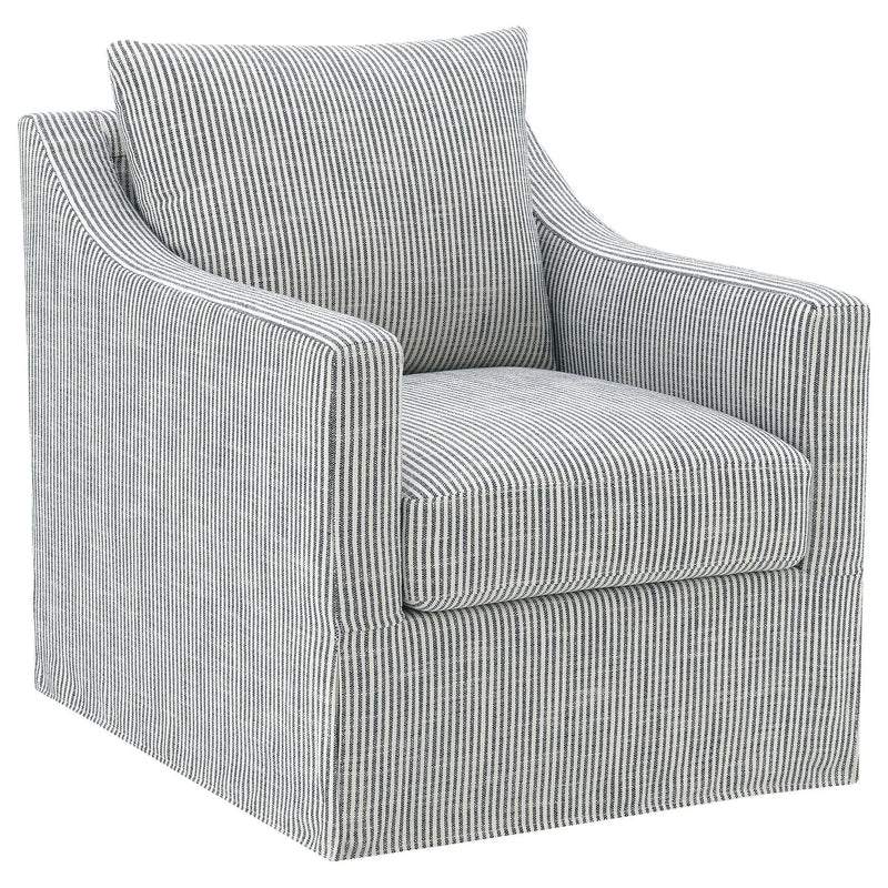 Merced - Upholstered Sloped Arm Accent Swivel Chair With 360 Degree Swivel Base - Gray by HouseOfZazla