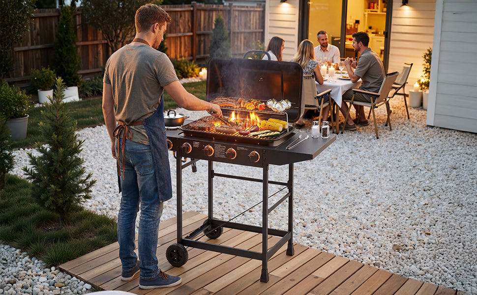 4 Burner Propane Gas BBQ Grill with Side Burner by HouseOfZazla