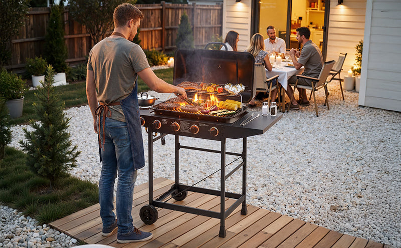 4 Burner Propane Gas BBQ Grill with Side Burner by HouseOfZazla