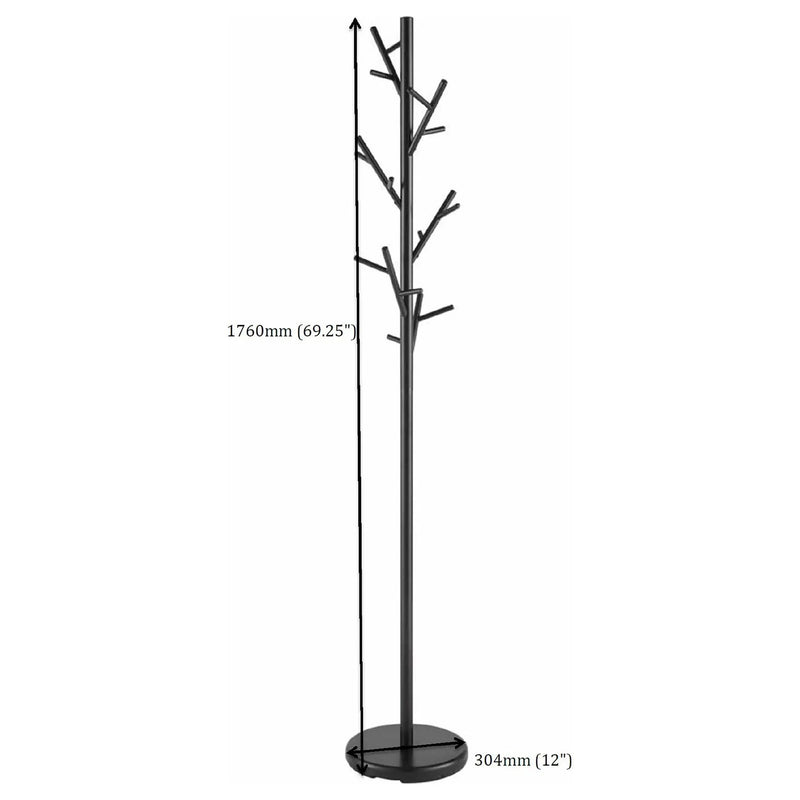 Clover 18 Hook Freestanding Metal Coat Rack Hat Hanger Black by Unique Piece Furniture