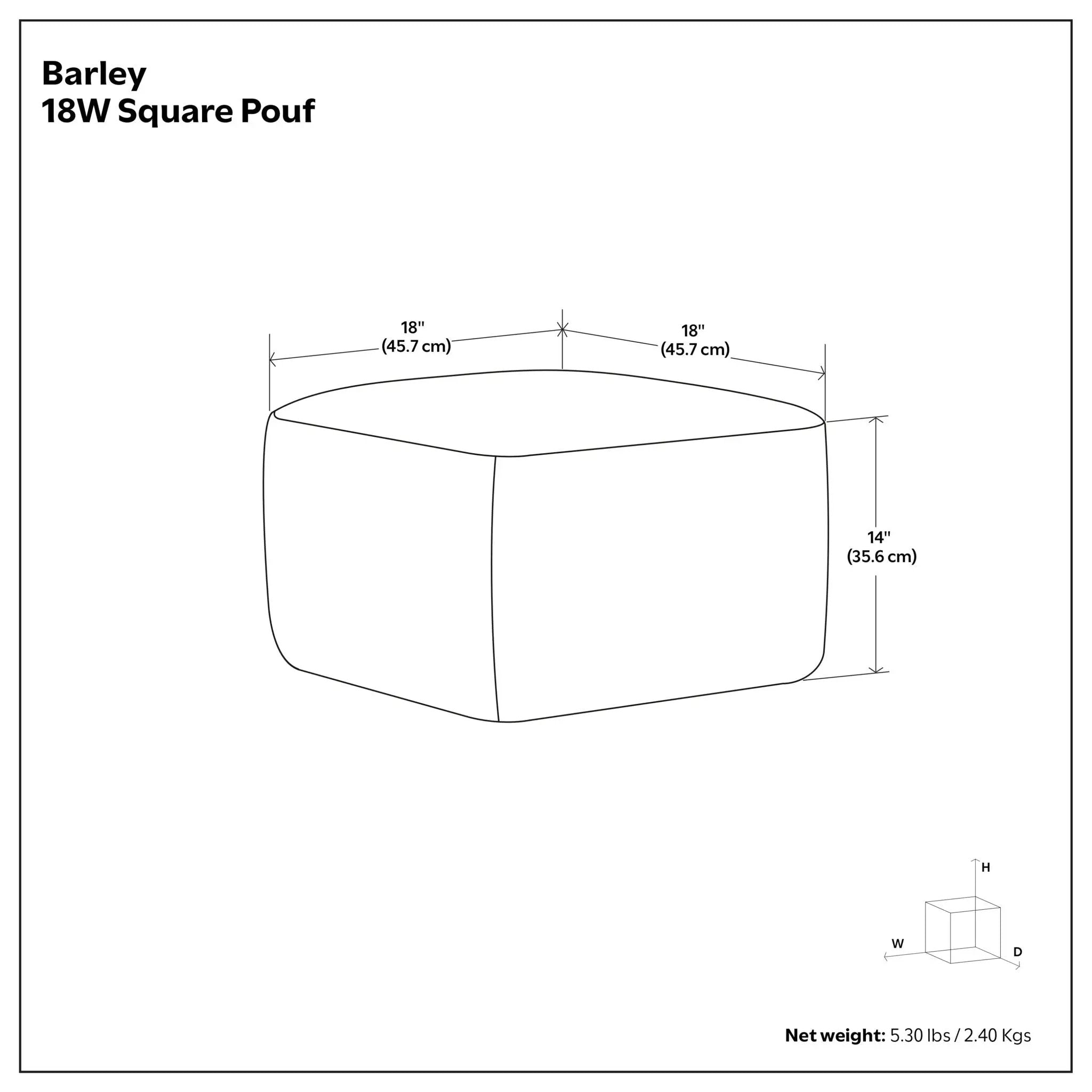 Barley - Square Pouf - White / Beige / Black by Unique Piece Furniture