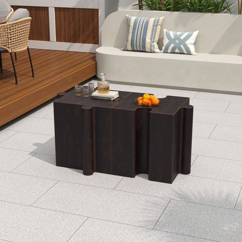 Puzzle Art Side Table, Modular Concave Edge MGO Table by HouseOfZazla