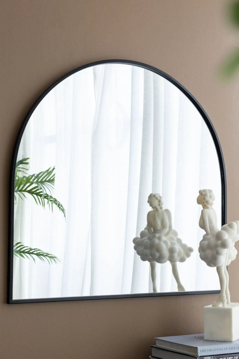 Arched Mirror With Metal Frame, Wall Mirror For Living Room Bedroom Entryway by Unique Piece Furniture