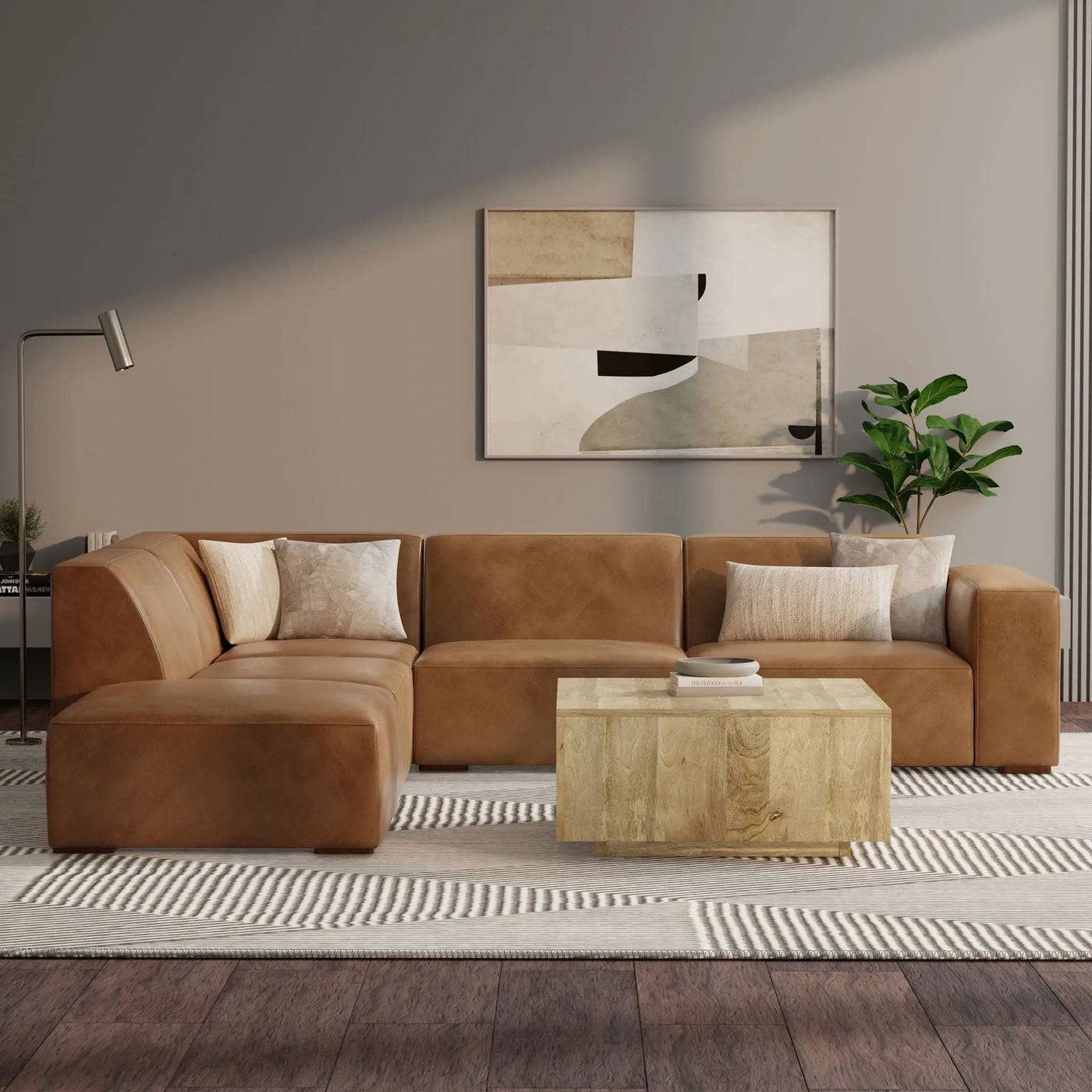 Rex - Handcrafted Sectional Sofa And Ottoman by HouseOfZazla