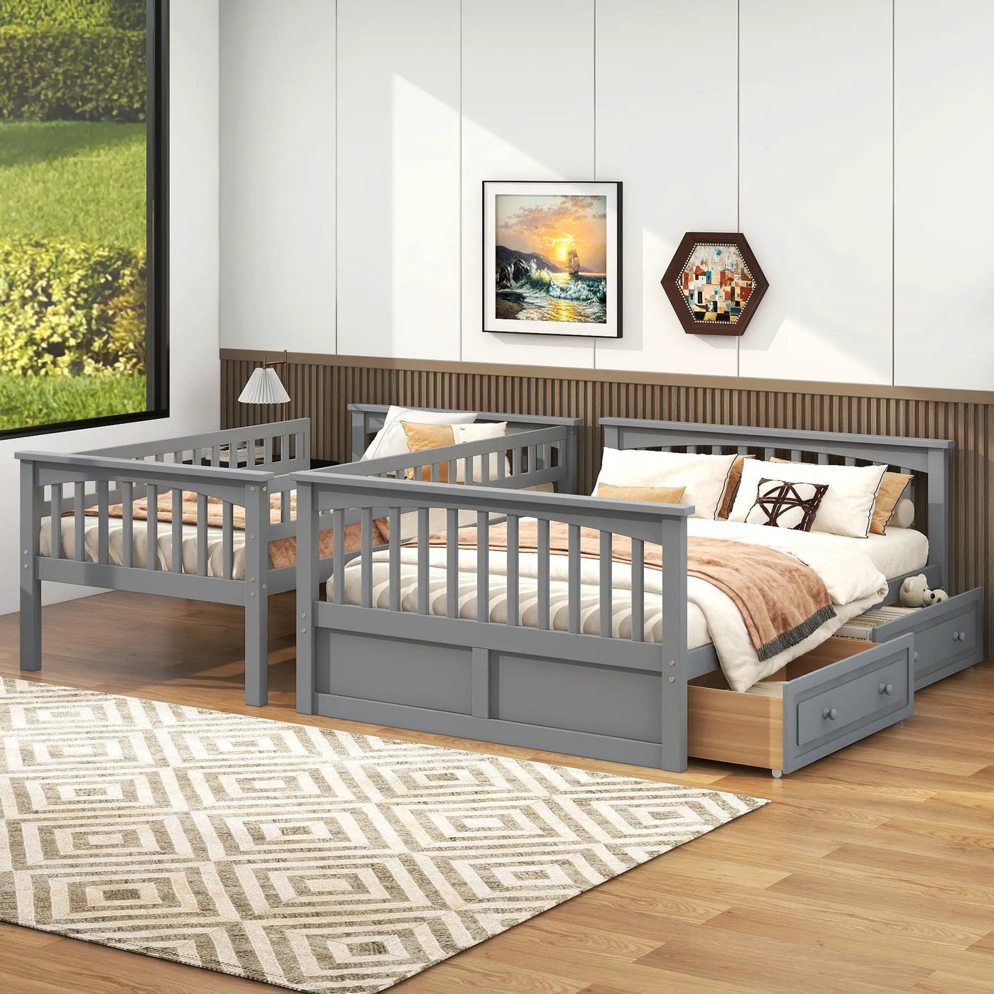 Bunk Bed With Drawers, Convertible Storage Bed by Unique Piece Furniture