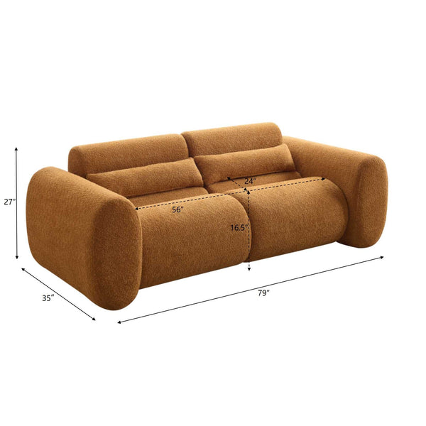 79 in. Round Arm Cloud Curved 3-Seater Modern Upholstered Boucle Sofa, photo 2 of 4