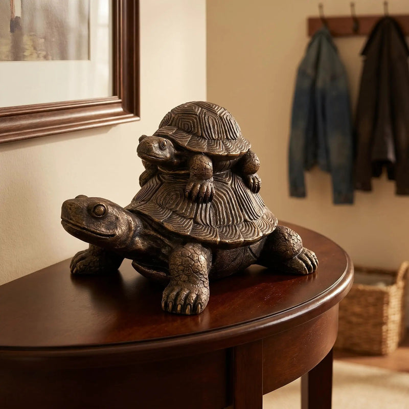 Vintage Bronze Stacked Turtle Statue by HouseOfZazla