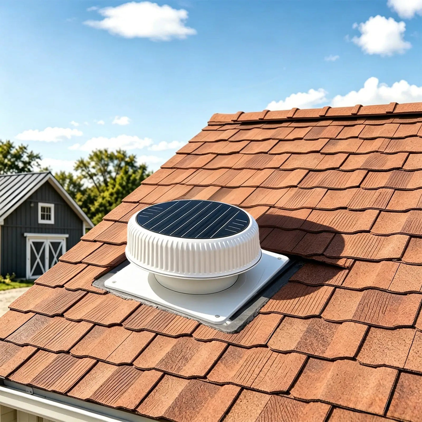 12" Flush Mount Round Solar Roof Vent Fan, 30W Dual Power by HouseOfZazla