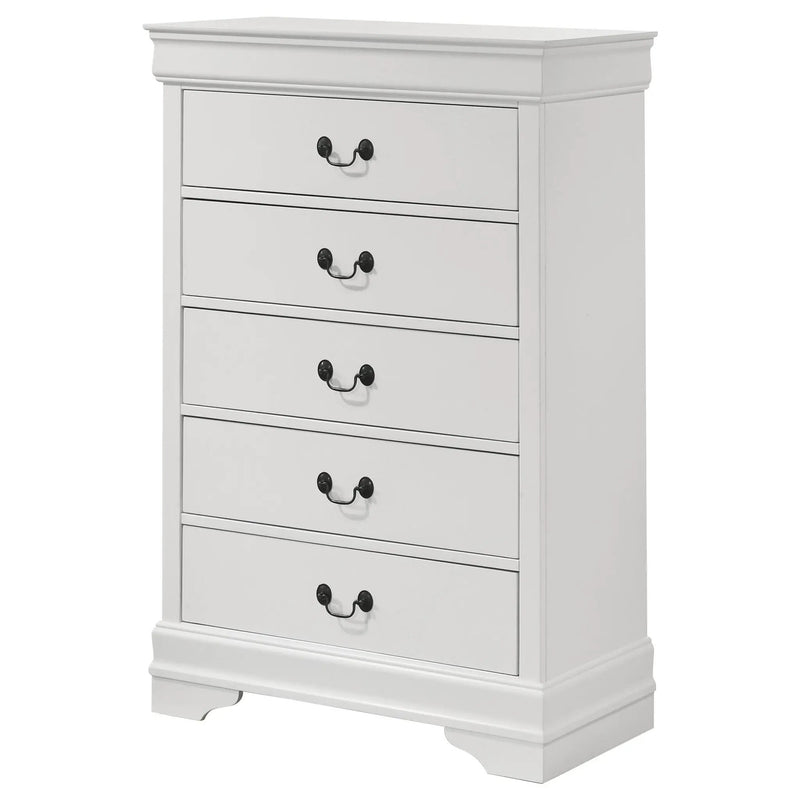 Louis Philippe 5-drawer Bedroom Chest White by Unique Piece Furniture
