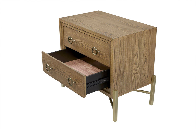 2 Drawer Nightstand With USB - Latte, photo 6 of 7