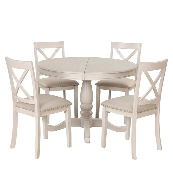 5 Piece Dining Room Set, Table And Chairs Set For 4 Persons
