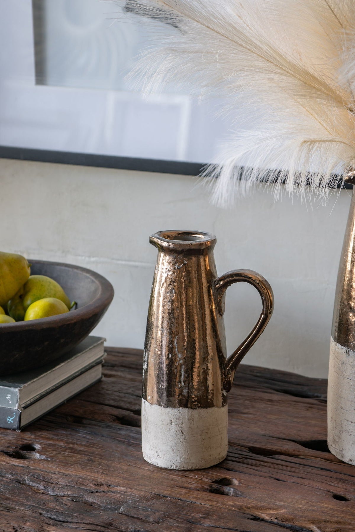 Gold Terracotta Pitcher Vase with Durable Ceramic Construction - Gold, photo 19 of 23
