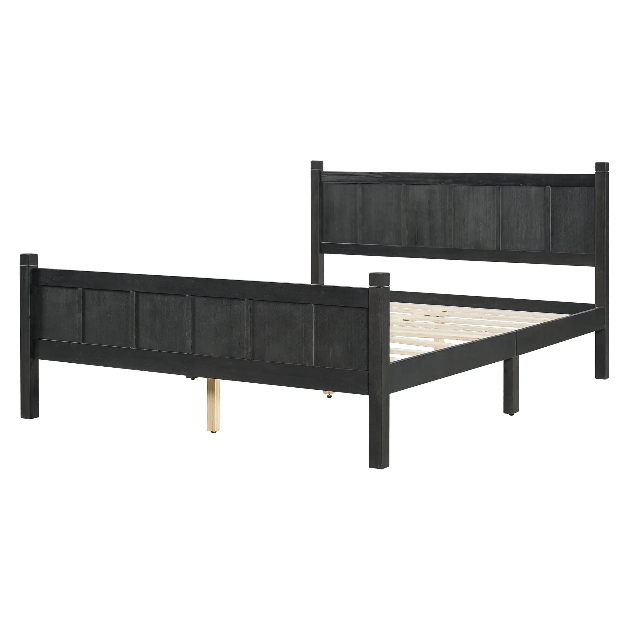 Queen Size Flat Panel Bed with Headboard & Footboard by HouseOfZazla