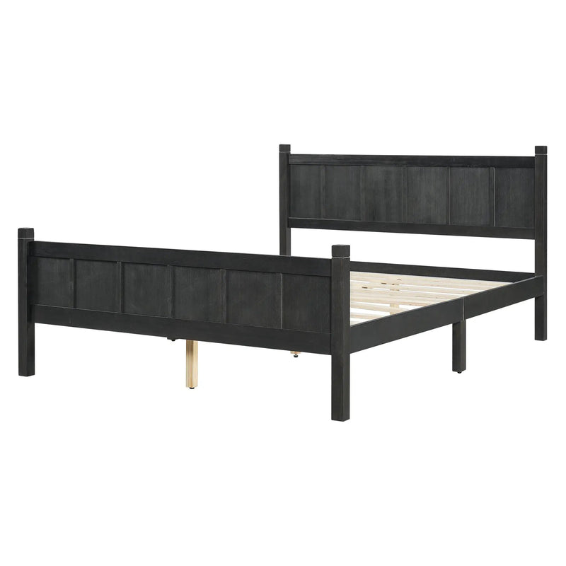 Queen Size Flat Panel Bed with Headboard & Footboard by HouseOfZazla