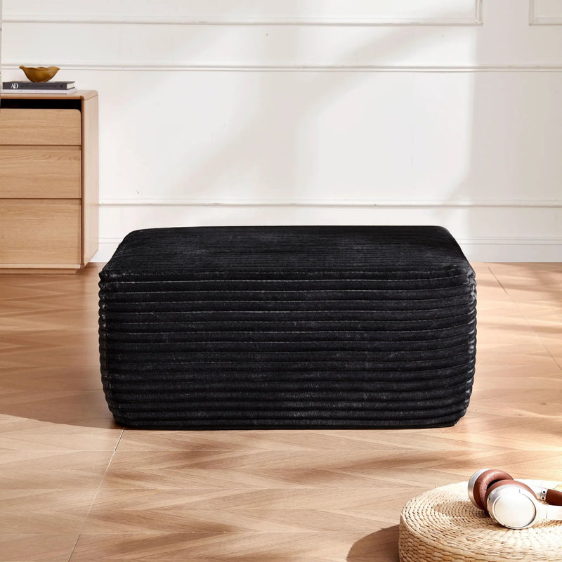 Black Plush Ottoman by HouseOfZazla