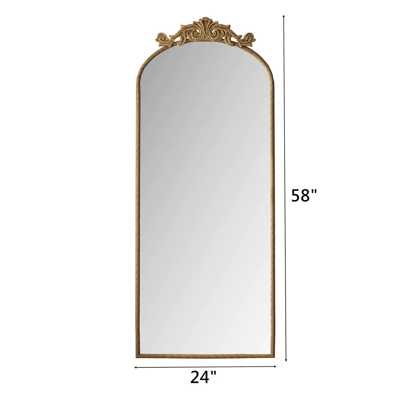 Vintage Arched Full Body Mirror, Wall Mounted For Living Room by Unique Piece Furniture