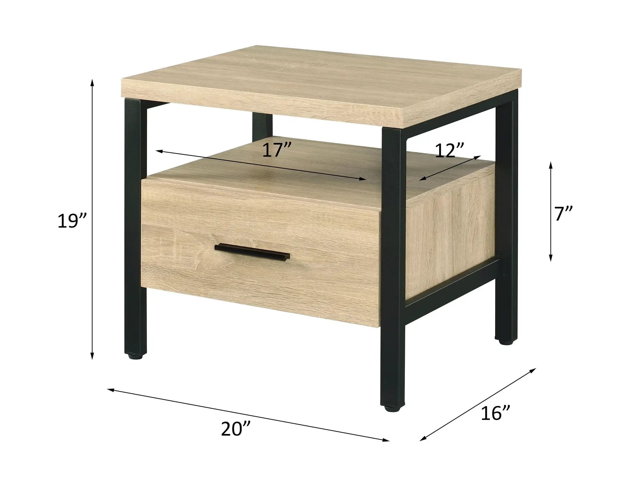 Yawan - Accent Table - Oak & Black by Unique Piece Furniture