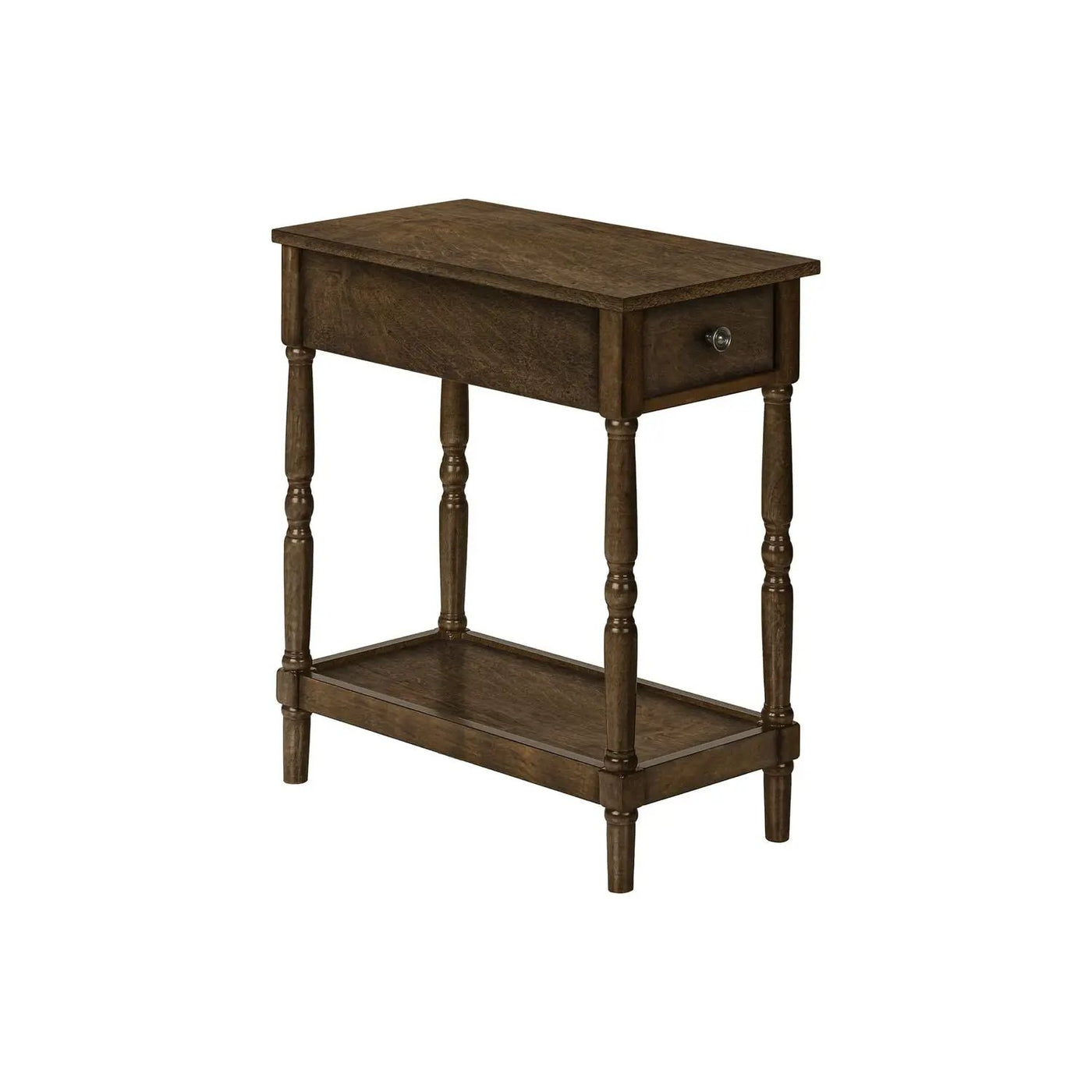 Accent End Table, 2 Tier, Storage Drawer, Traditional Stylish Design by Unique Piece Furniture