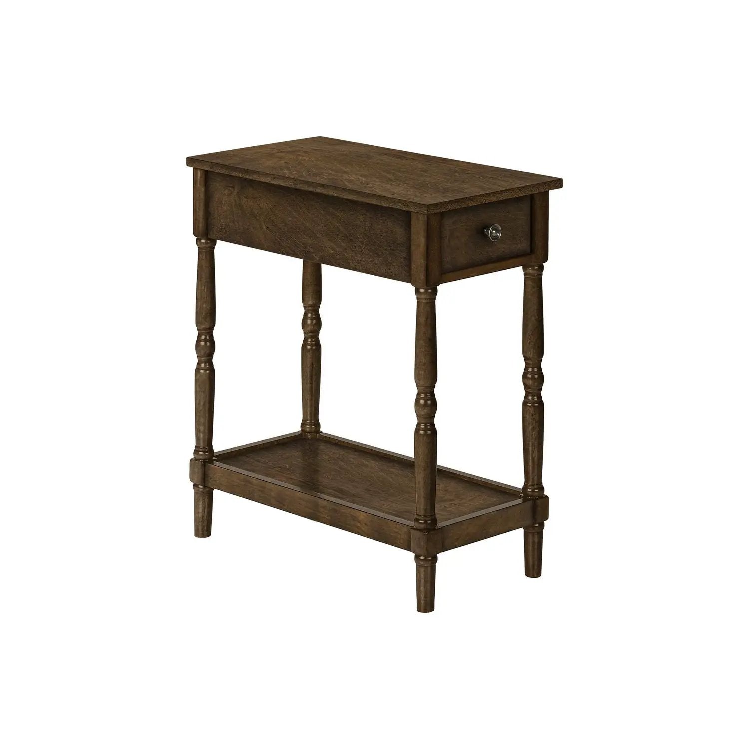 Accent End Table, 2 Tier, Storage Drawer, Traditional Stylish Design by Unique Piece Furniture