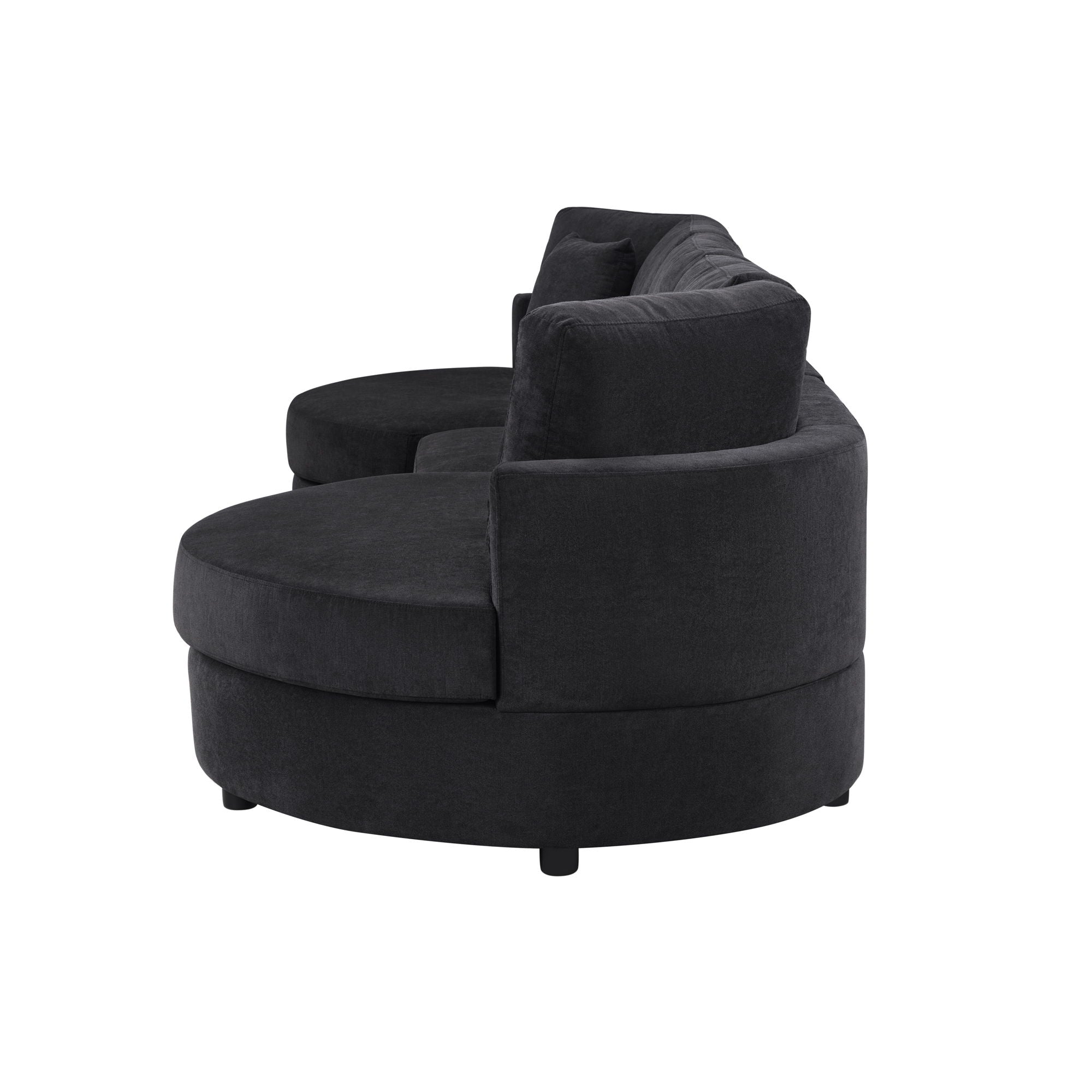 Modern 3 Seater Upholstered Sofa With Curved Design by HouseOfZazla