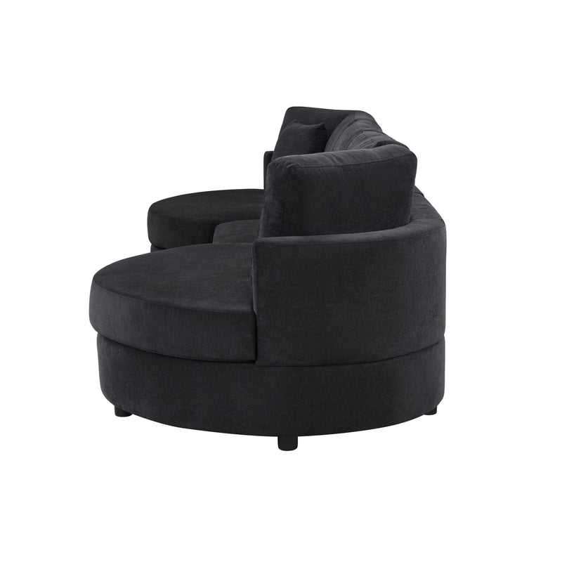 Modern 3 Seater Upholstered Sofa With Curved Design by HouseOfZazla