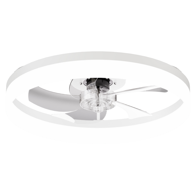 19.7'' LED Ceiling Fan Light with Remote & App Control, 6 Speeds, Dimmable, 3000K-6500K, Flush Mount by HouseOfZazla