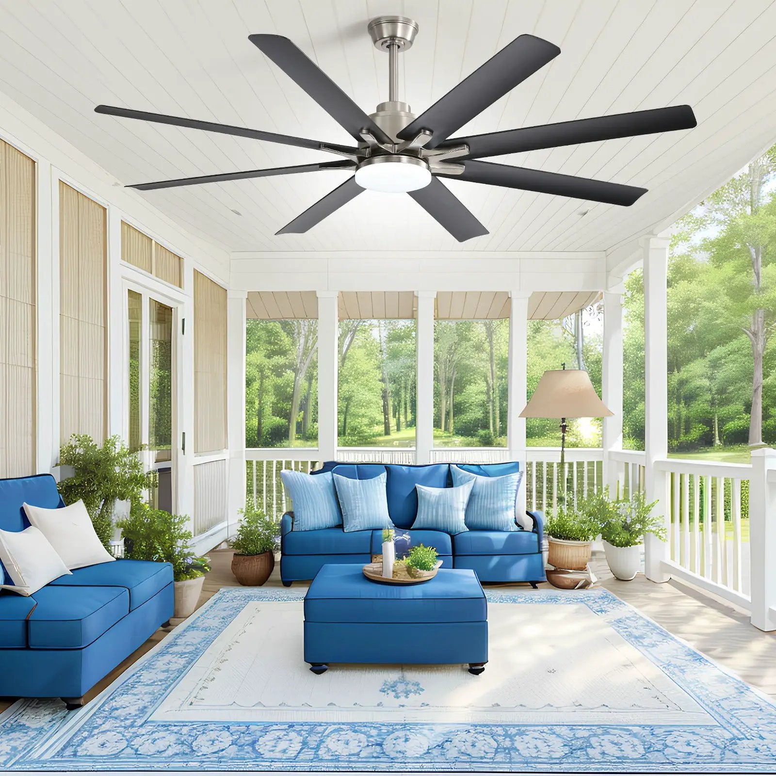 Ceiling Fan With Dimmable LED Light, 8 Blades, Reversible DC Motor, Remote Control by Unique Piece Furniture