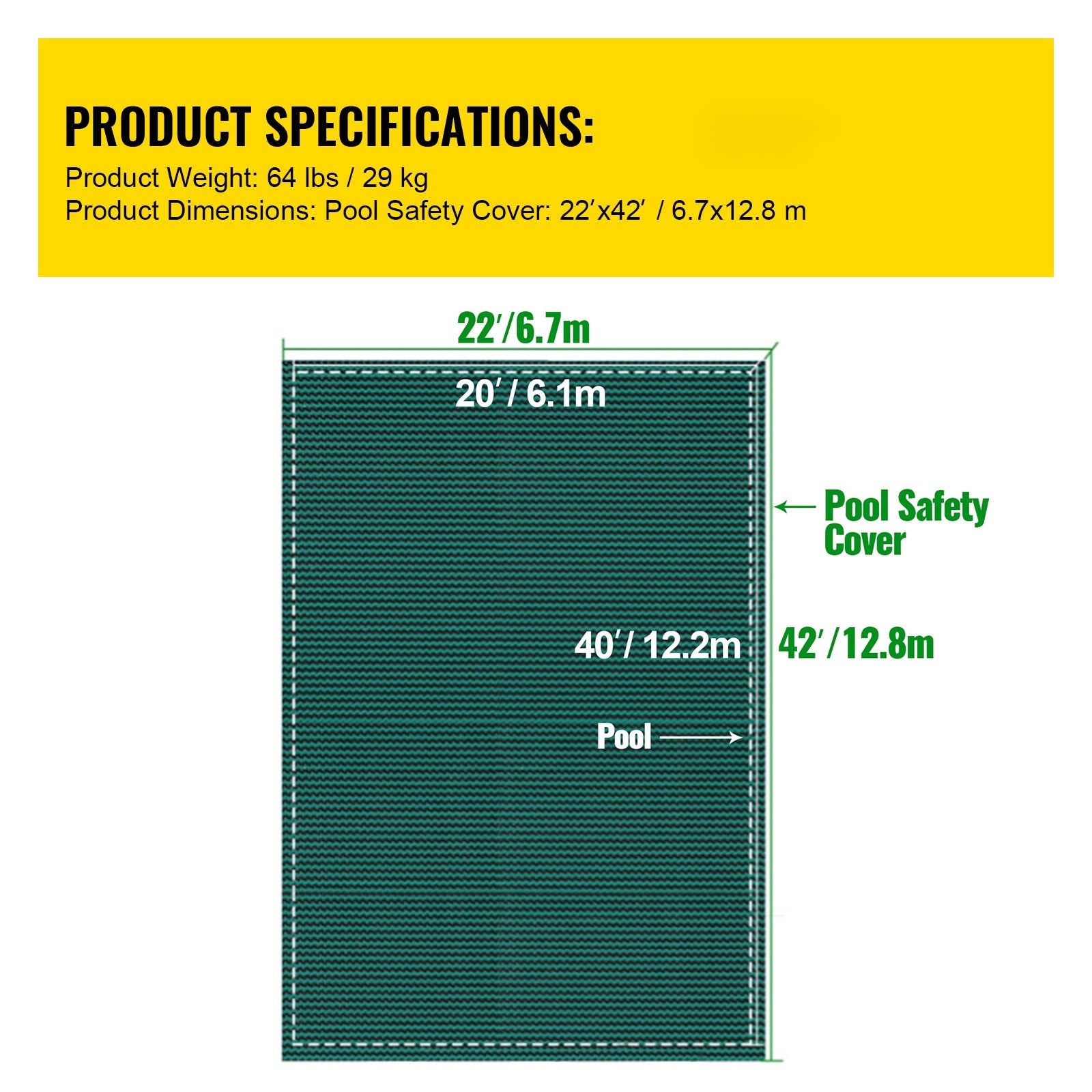 Pool Safety Cover Fits 20x40ft Rectangle Inground Safety Pool Cover by HouseOfZazla