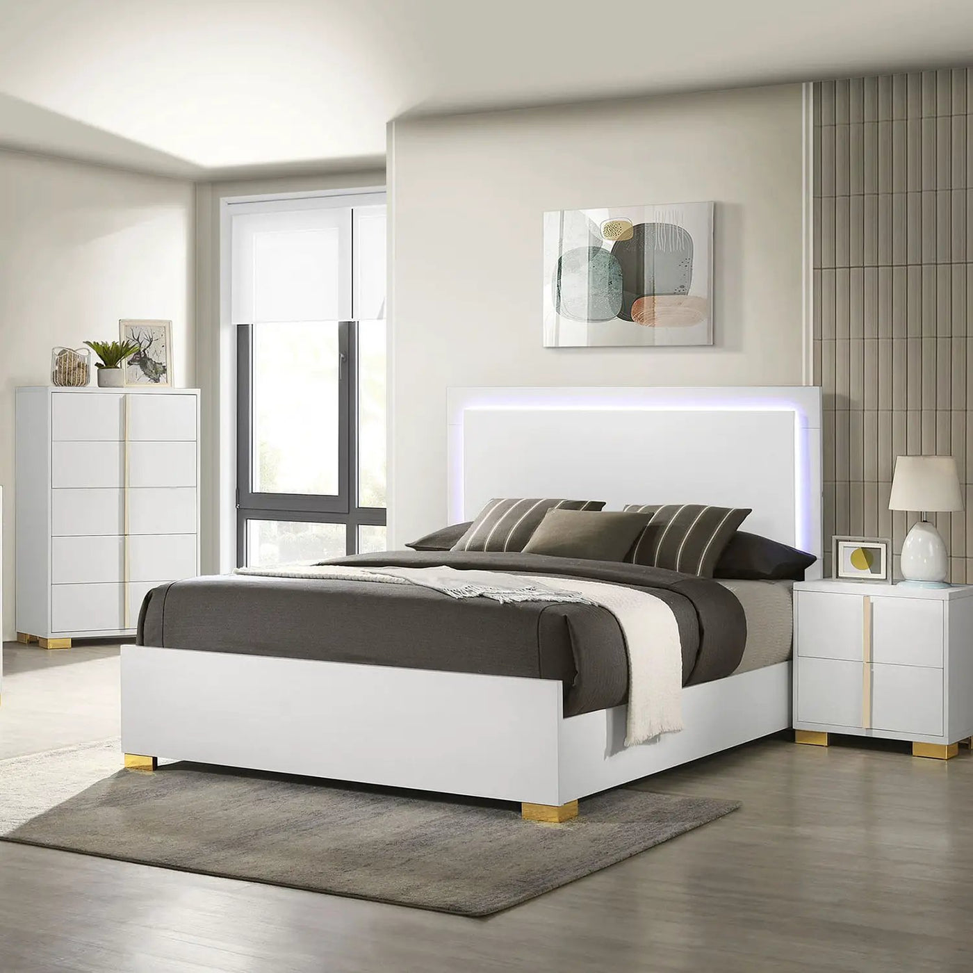 Jeremiah - LED Panel Bed With Touch Controlled Lighting by HouseOfZazla
