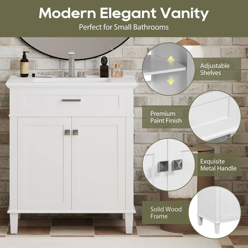 Bathroom Vanity With Ceramic Basin, Soft Close Door And Adjustable Shelves by Unique Piece Furniture