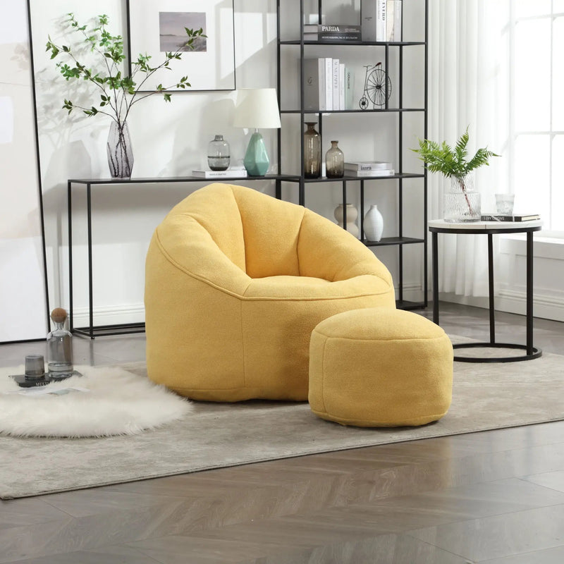 Bedding Bean Bag Sofa Chair High Pressure Foam With Footrest by Unique Piece Furniture