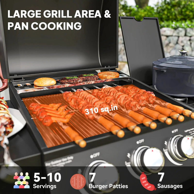 Barbecue Grill Gas Grill with Side Burner by HouseOfZazla