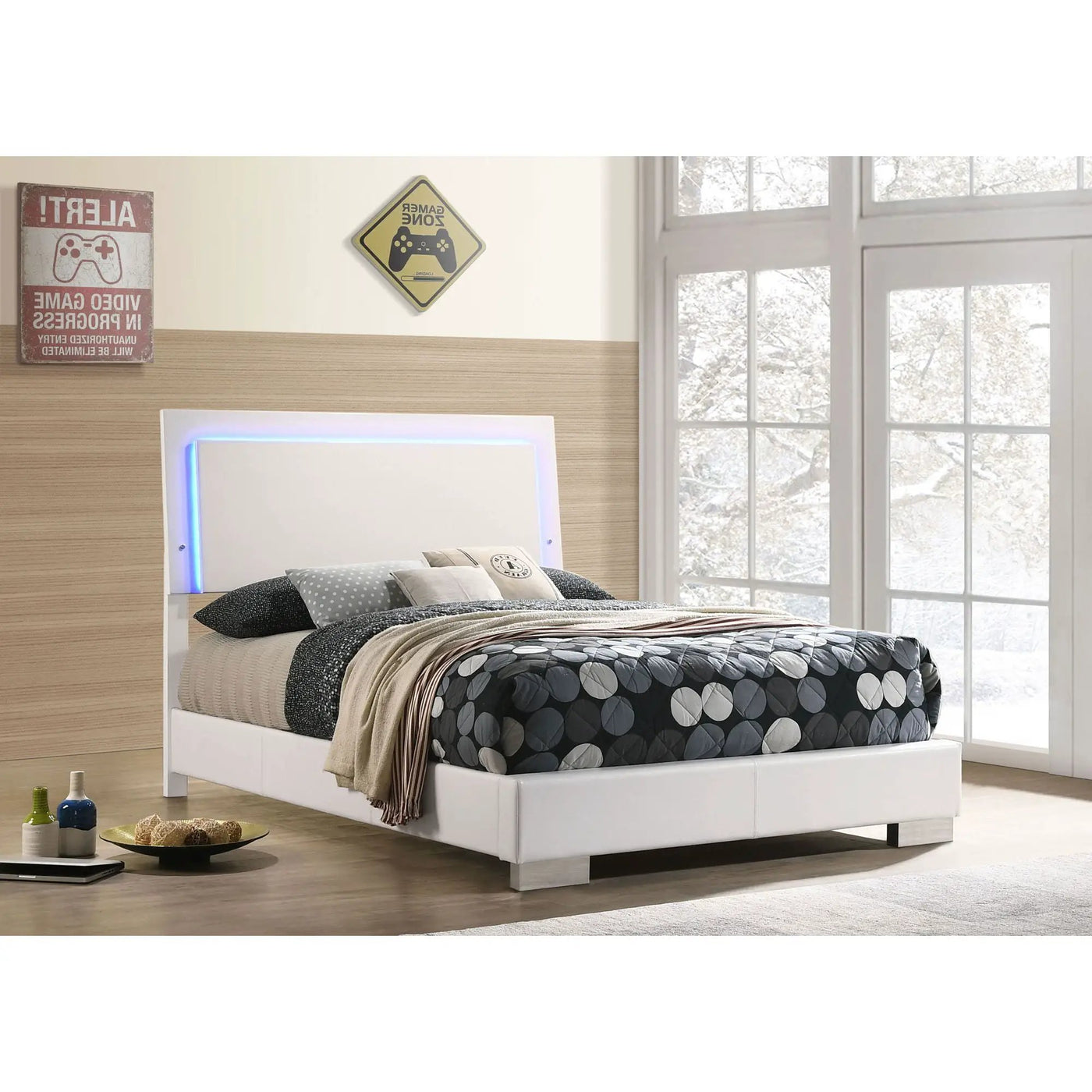 Felicity - LED Panel Bed With Built In Lighting by HouseOfZazla
