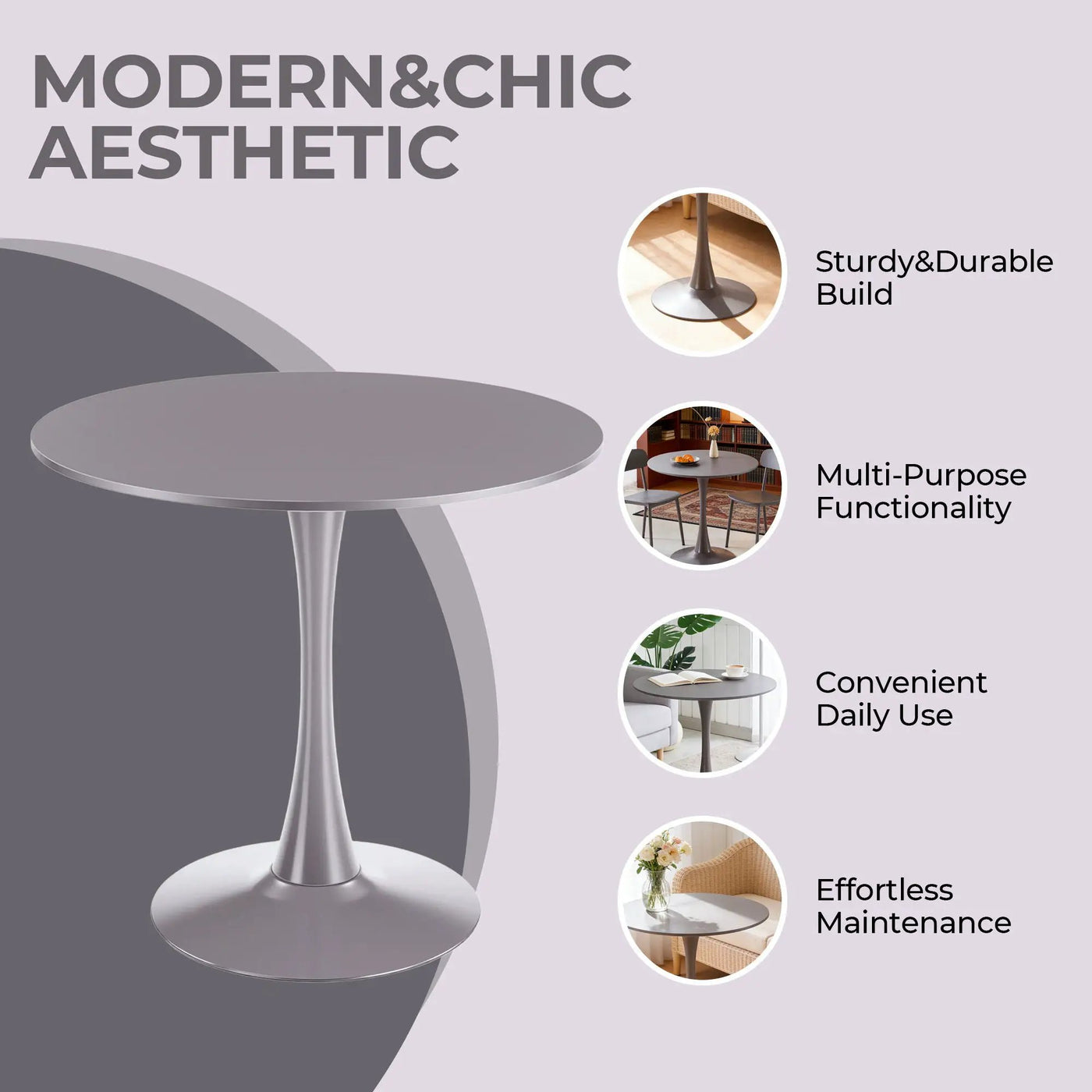 Mid-Century Tulip Table With Round Top and Pedestal Base by HouseOfZazla