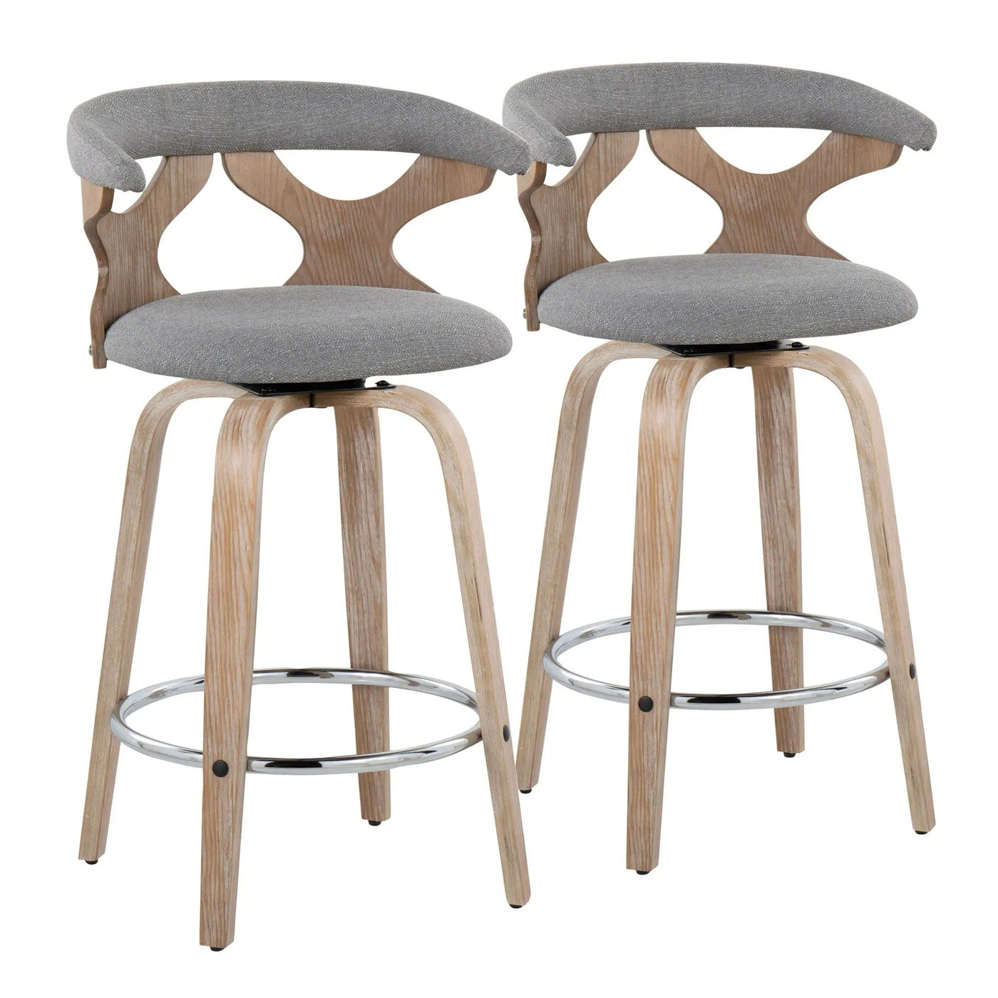 Gardenia - Mid Century Modern Fixed Height Counter Stool With Swivel (Set of 2) by HouseOfZazla
