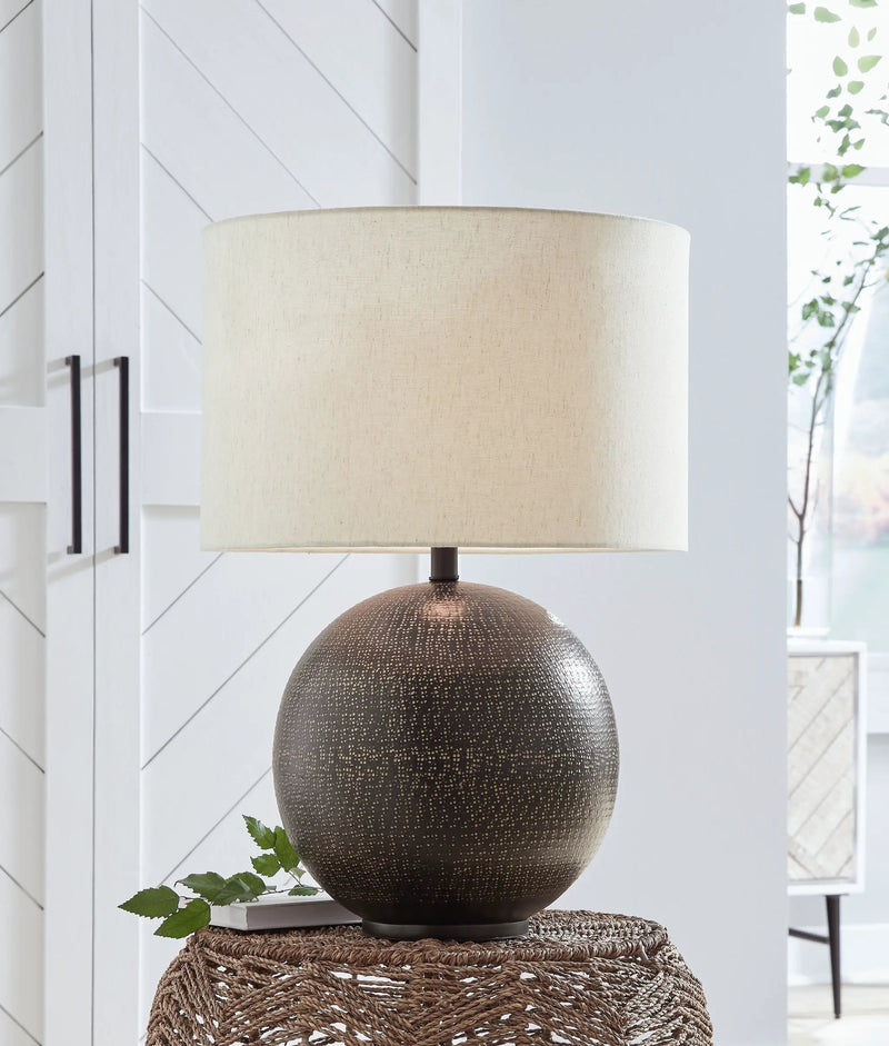 Hambell - Metal Table Lamp - Black / Gold Finish by Unique Piece Furniture