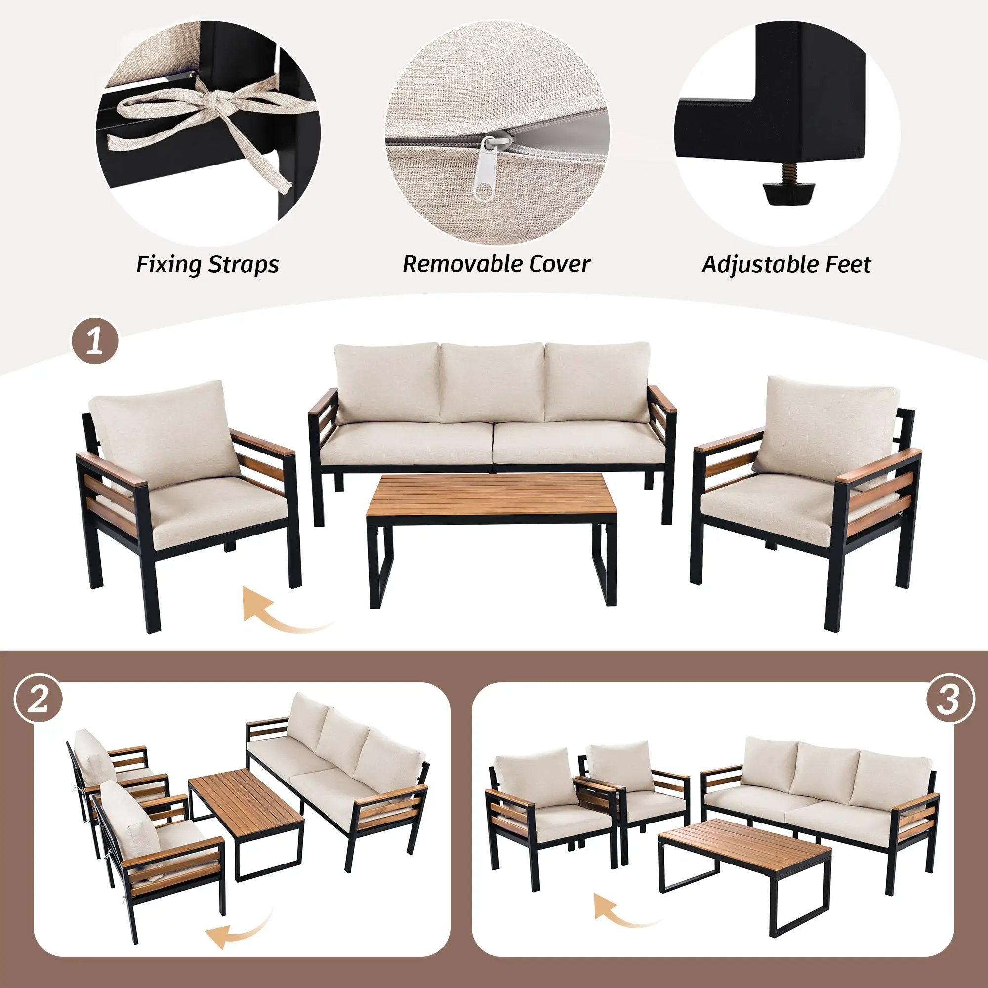 Go 4-Piece Outdoor Furniture Sofa Set by HouseOfZazla