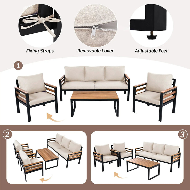 Go 4-Piece Outdoor Furniture Sofa Set by HouseOfZazla