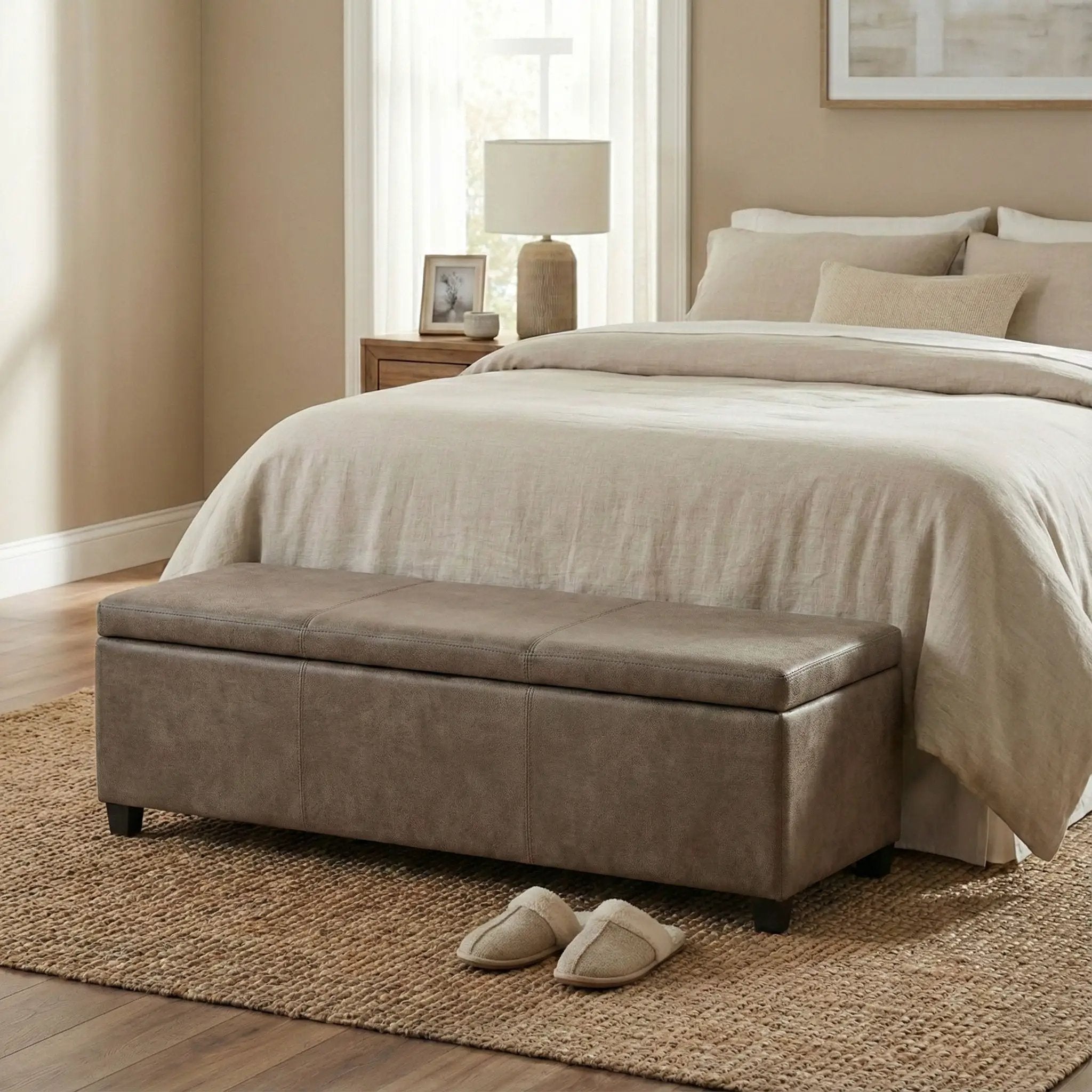 Avalon - Storage Ottoman Bench - Brown by HouseOfZazla
