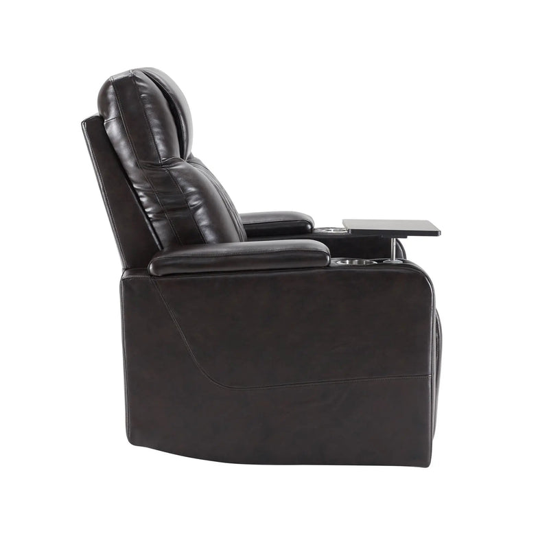 Power Motion Recliner With USB Charging Port And Hidden Arm Storage 2 Convenient Cup Holders Design And 360 Degree Swivel Tray Table by HouseOfZazla