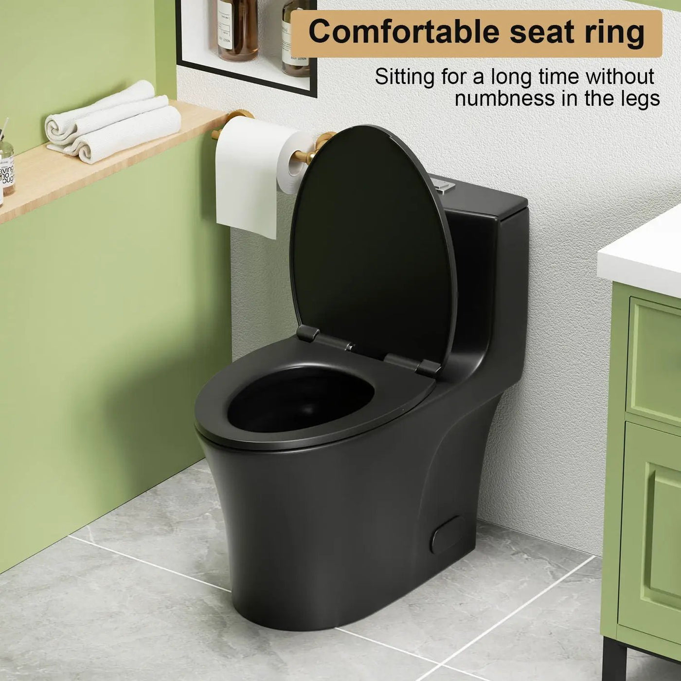 1 Piece Toilet With Dual Flush And Soft Closing Seat by HouseOfZazla