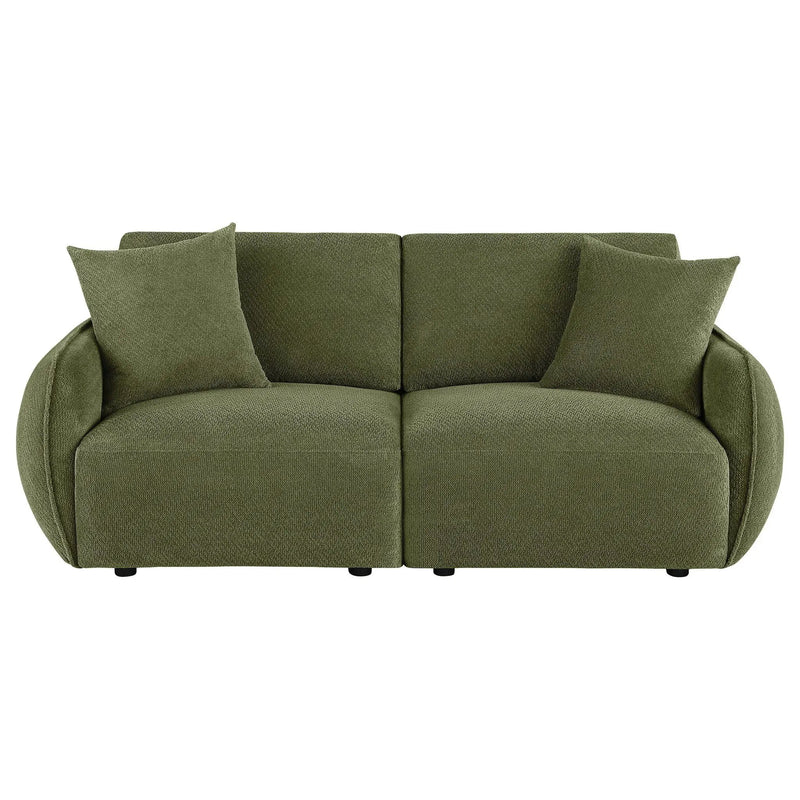 Elysia Chenille Upholstered Modular Lounge Loveseat Green by Unique Piece Furniture