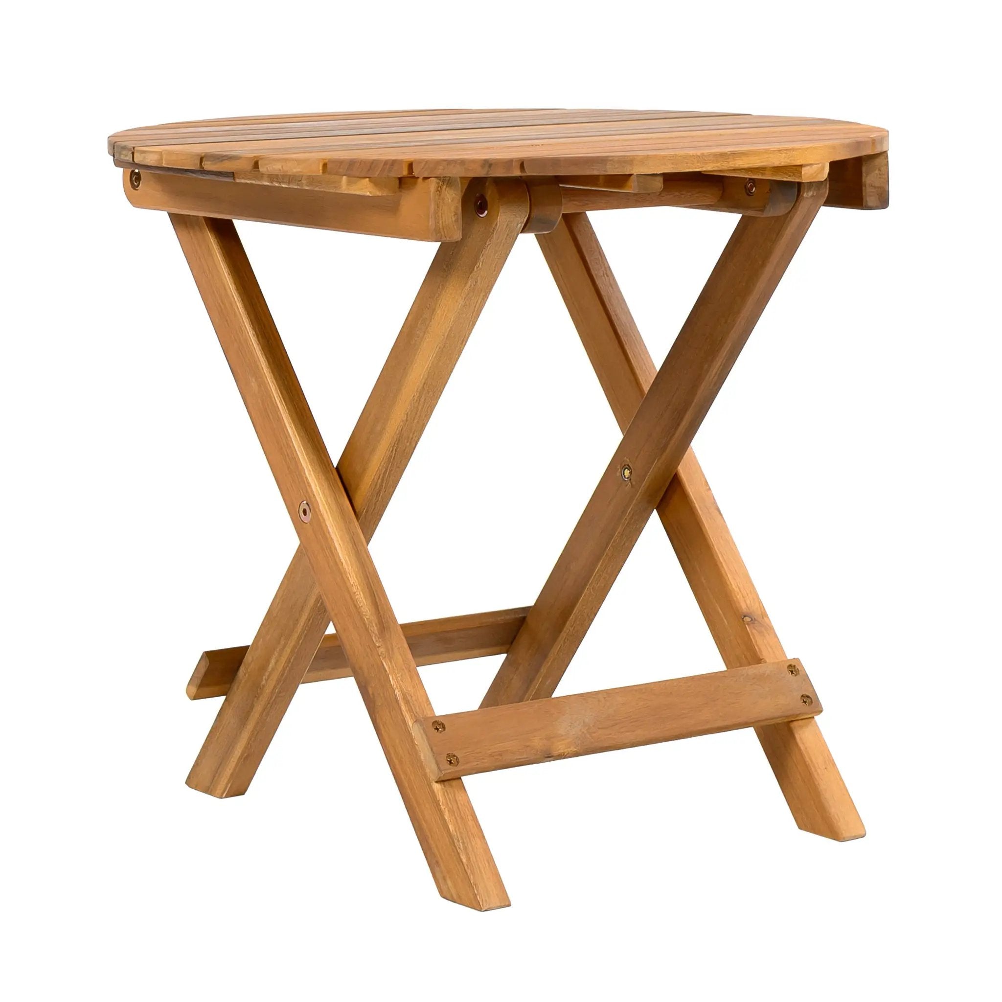 Patio Conversation Set with Foldable Acacia Wood Side Table and Cushions by HouseOfZazla