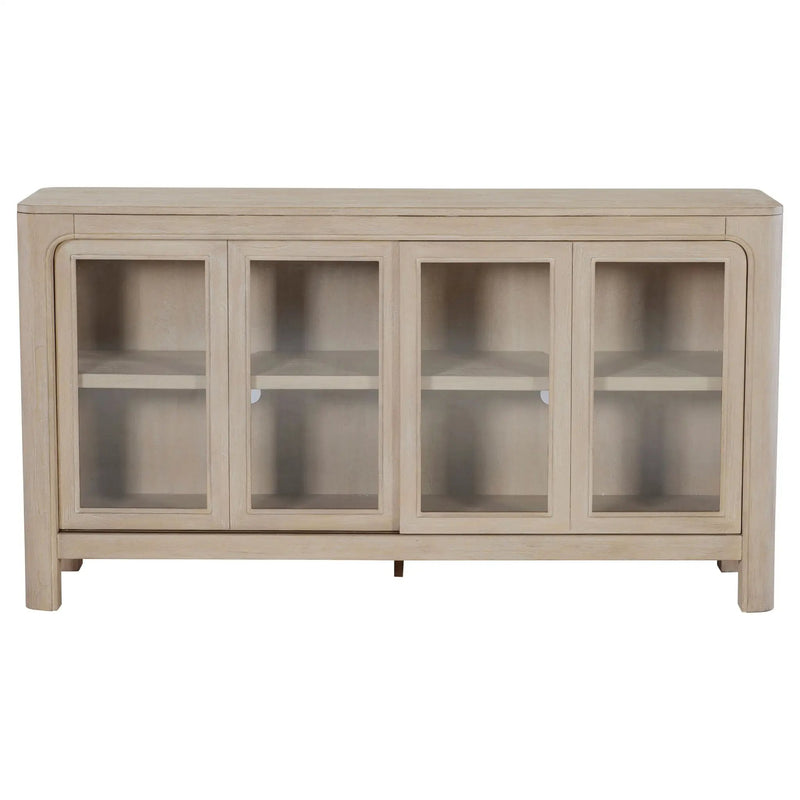 Solano Sliding Door Dining Sideboard Server Weathered Mango by Unique Piece Furniture