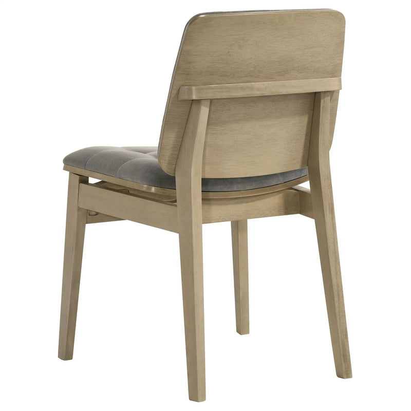 Redbridge Velvet Upholstered Side Chair Grey and Natural Oak (Set of 2) by Unique Piece Furniture