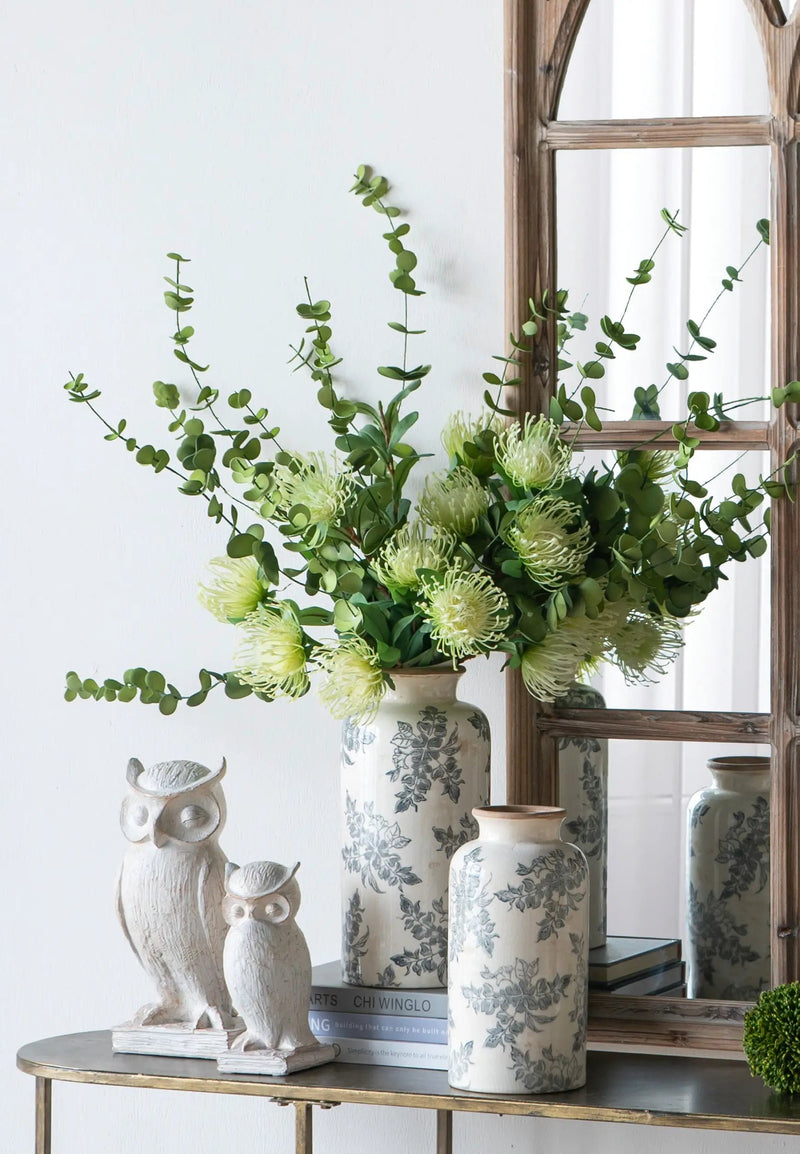 5.3x5.3x10.2" Flower Vase with Floral Pattern by HouseOfZazla
