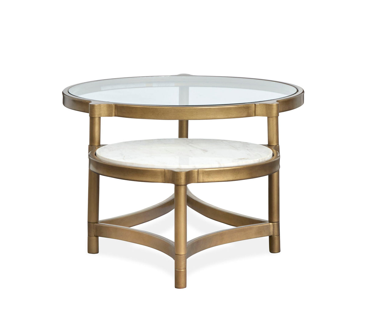 Cassidy - Shaped Cocktail Table - Aged Brass And Volakas Classic, photo 6 of 7